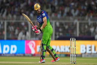 Royal Challengers Bengaluru captain Faf du Plessis was fined Rs 12 Lakh for IPL's code of conduct breach relating to slow over rate during the match against Kolkata Knight Riders at the Eden Gardens.