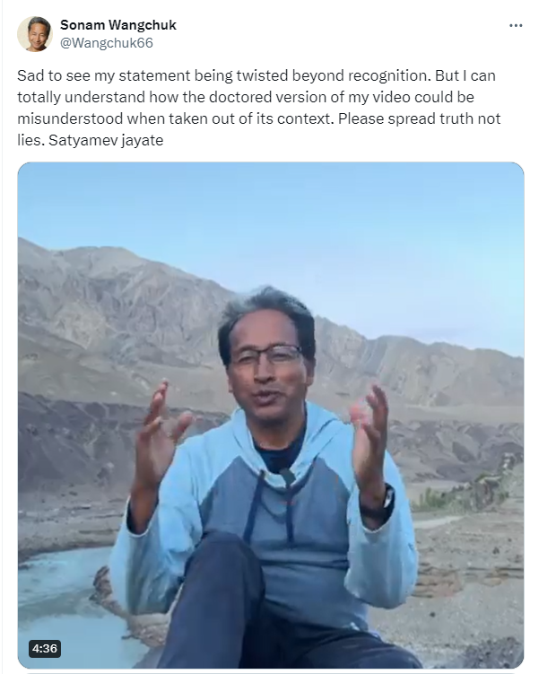 Sonam Wangchuk's Clipped Video Fact Check