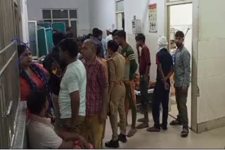 Cops and locals inside a hospital where drowning victims are admitted in Uttar Pradesh's Kasgabnj on Tuesday May 21, 2024