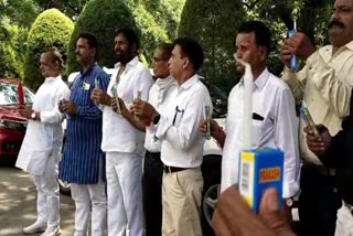 Congress protest for power cut Indore