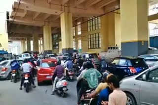 Traffic jam on different roads Bangalore