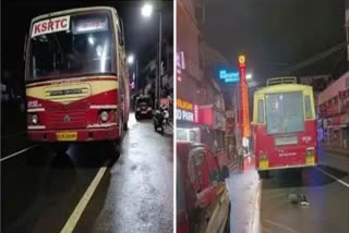 KSRTC  നടുറോഡില്‍ ബസ് നിർത്തിയിട്ട സംഭവം  BUS PARKED IN STATE HIGHWAY KONNI  ബസ് നിർത്തിയിട്ട സംഭവത്തിൽ കേസ്