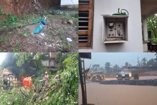 RAIN ISSUE  LIGHTNING AND RAIN KASARAGOD  കാസർകോട് ജില്ലയിൽ ഇടിമിന്നൽ  മഴയിൽ നാശനഷ്‌ടം