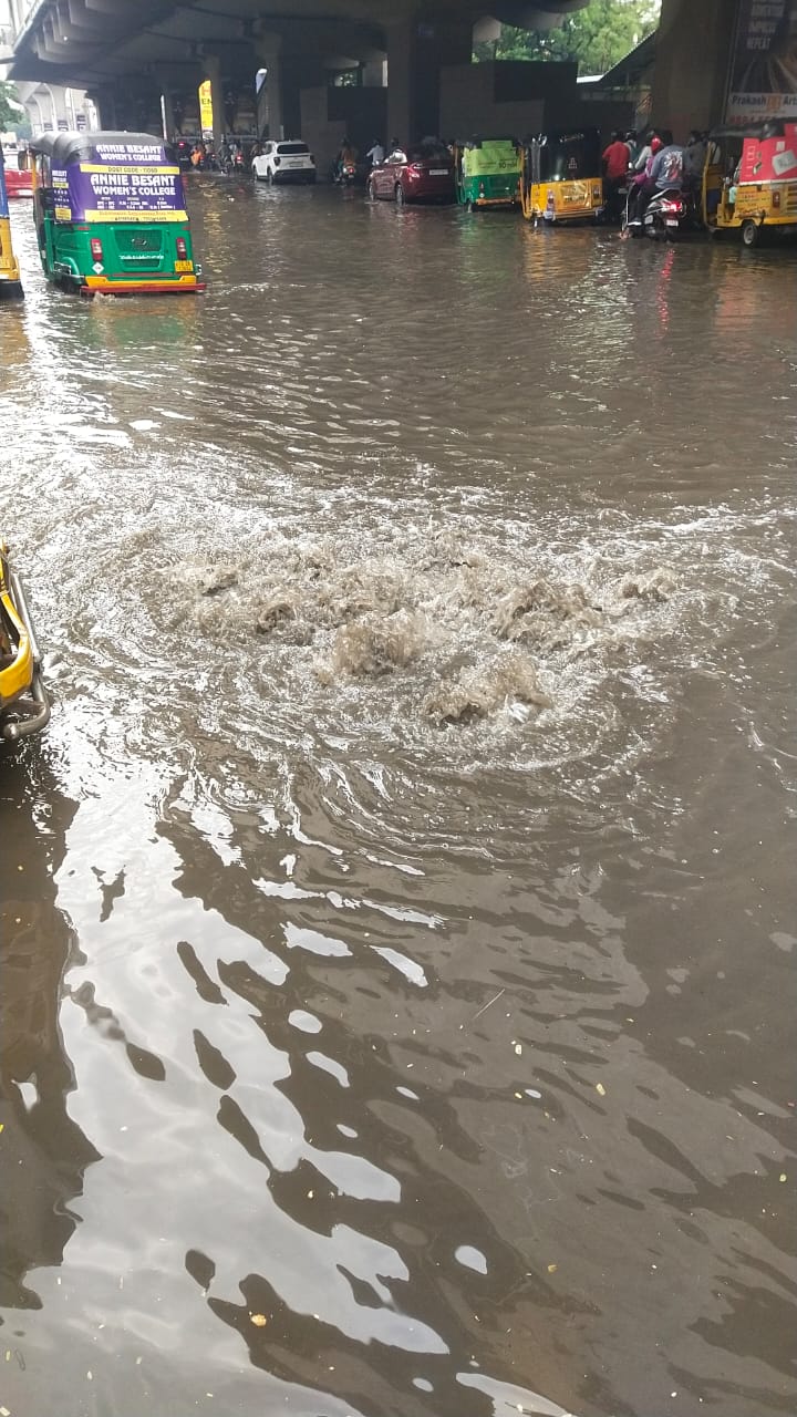 Waterlogged roads in Hyderabad