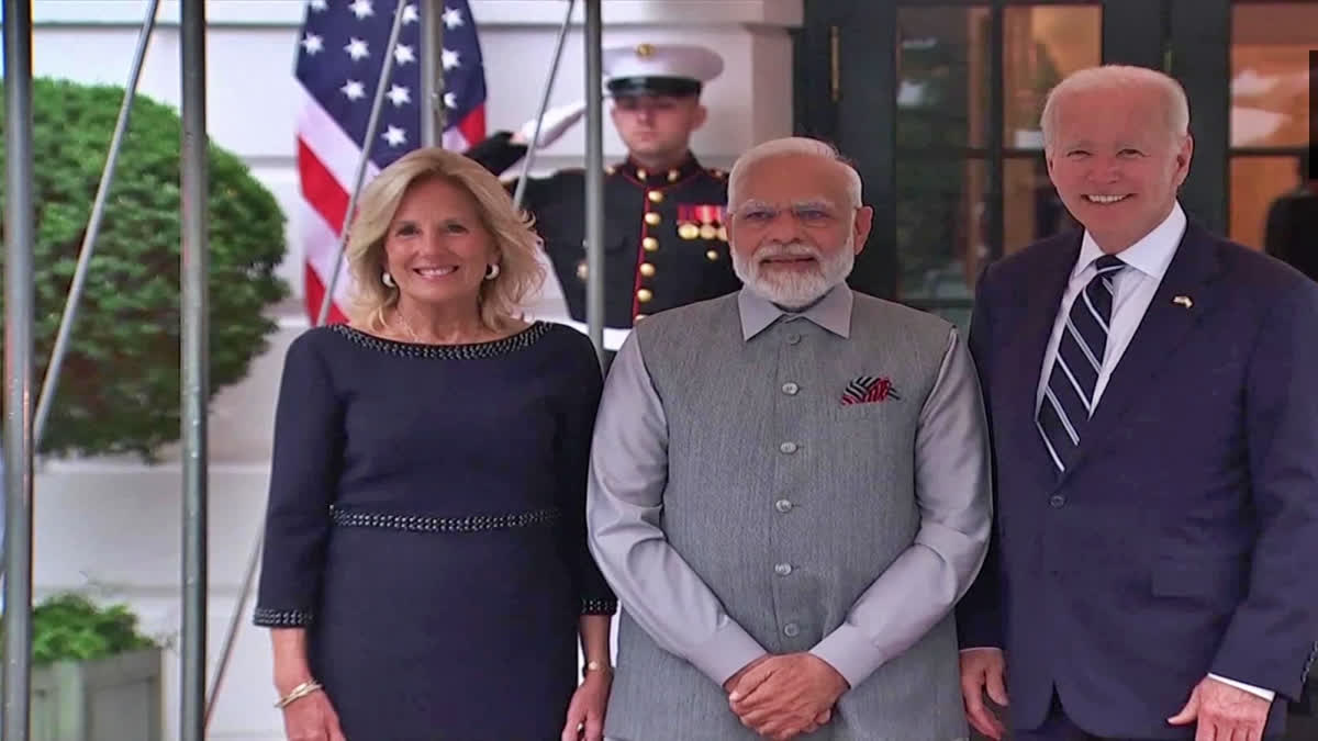 US President, First Lady received PM Modi at White House