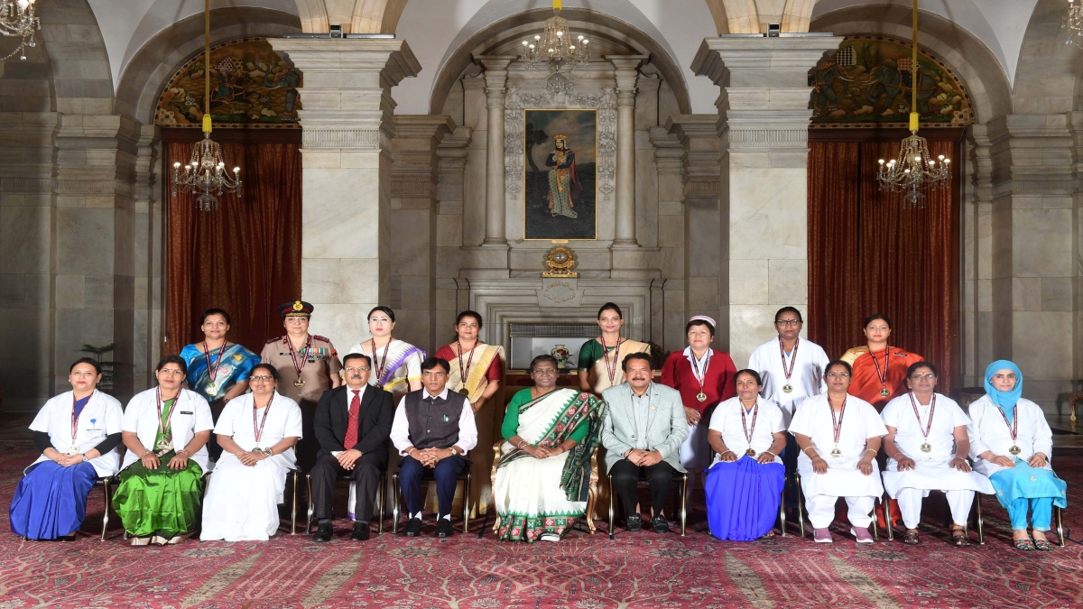 President Droupadi Murmu presents National Florence Nightingale Awards 2022-23