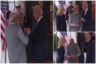 the official gift  US President Joe Biden  First Lady Jill Biden will present PM Modi  ಬೈಡನ್​ ದಂಪತಿಯಿಂದ ಅಮೂಲ್ಯವಾದ ಉಡುಗೊರೆ  ಉಡುಗೊರೆ ಪಡೆಯಲಿರುವ ಪ್ರಧಾನಿ ಮೋದಿ  First Lady Jill Biden  Biden welcome PM Modi at White House  ನ್ಯಾಷನಲ್ ಸೈನ್ಸ್ ಫೌಂಡೇಶನ್‌ನಲ್ಲಿ ನಡೆದ ಕಾರ್ಯಕ್ರಮ  ಪ್ರಧಾನಿ ನರೇಂದ್ರ ಮೋದಿ ಅವರು ಶ್ವೇತಭವನ  ಮೋದಿ ಅವರನ್ನು ಬೈಡನ್​ ದಂಪತಿ ಸ್ವಾಗತ  ಅಮೆರಿಕ ಅಧ್ಯಕ್ಷ ಜೋ ಬೈಡನ್  ಥಮ ಮಹಿಳೆ ಜಿಲ್ ಬೈಡನ್  ಅಧಿಕೃತ ರಾಜ್ಯ ಪ್ರವಾಸದ ಎರಡನೇ ಹಂತ  ಬೈಡನ್ ಅವರಿಂದ ಹಲವು ವಿಶೇಷ ಉಡುಗೊರೆ