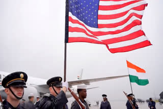 The ceremonial welcome of Prime Minister Narendra Modi at Washington airport, on Wednesday.