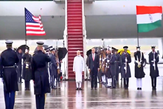 pm modi welcomed at Washington DC