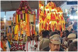 Balkampet Yellamma Temple in Telangana  Attacks on Five People in Balkampet  Balkampet Yellamma Devi fair  ಯಲ್ಲಮ್ಮ ದೇವಿ ಉತ್ಸವ  ಐವರ ಮೇಲೆ ಚಾಕು ದಾಳಿ  200 ಮೊಬೈಲ್​ ಕಳುವು  ಬಲ್ಕಂಪೇಟೆ ಯಲ್ಲಮ್ಮ ತಾಯಿಯ ಕಲ್ಯಾಣ ಮಹೋತ್ಸವ  ಕಲ್ಯಾಣ ಮಹೋತ್ಸವದಲ್ಲಿ ಅಧಿಕಾರಿಗಳ ವೈಫಲ್ಯ  ಲಕ್ಷಾಂತರ ಭಕ್ತರು ಯಲ್ಲಮ್ಮ ದೇವಿಯ ಸನ್ನಿಧಾನ  ಎಲ್ಲರಿಗೂ ಒಂದೇ ಸಾಲಿನಲ್ಲಿ ಉಳಿದುಕೊಳ್ಳುವ ವ್ಯವಸ್ಥೆ  ದೇಗುಲ ಸಮಿತಿ ಹಾಗೂ ದೇವತಾ ಇಲಾಖೆ  ಇಲಾಖೆ ಅಧಿಕಾರಿಗಳ ನಡುವೆ ಒಳ ಜಗಳ  ಐದು ಜನರ ಮೇಲೆ ಚಾಕು ದಾಳಿ