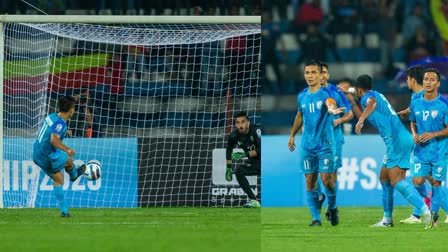 India  SAFF championship  India defeated Pakistan in SAFF championship  Hattrick for Sunil Chhetri  ഹാട്രികുമായി സുനിൽ ഛേത്രി  സാഫ് കപ്പ്  India defeated Pakistan  India vs Pakistan  SAFF cup 2023  clean sheet record for India  ഇന്ത്യ vs പാകിസ്ഥാൻ