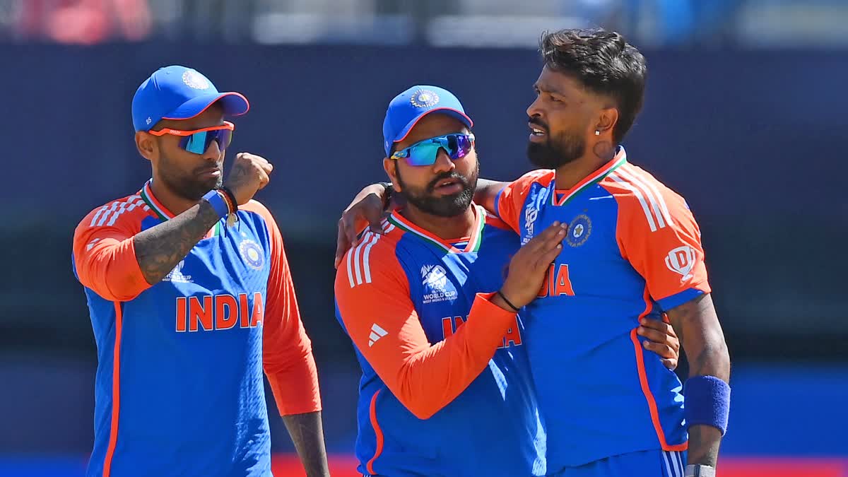 Suryakumar Yadav, Rohit Sharma and Hardik Pandya