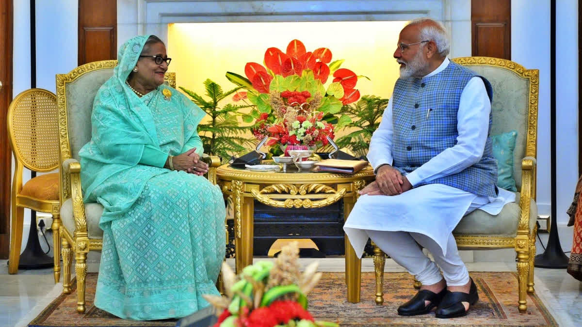 PM Narendra Modi and His Bangladesh Counterpart Sheikh Hasina holding bilateral discussion in New Delhi on Saturday, June 22, 2024