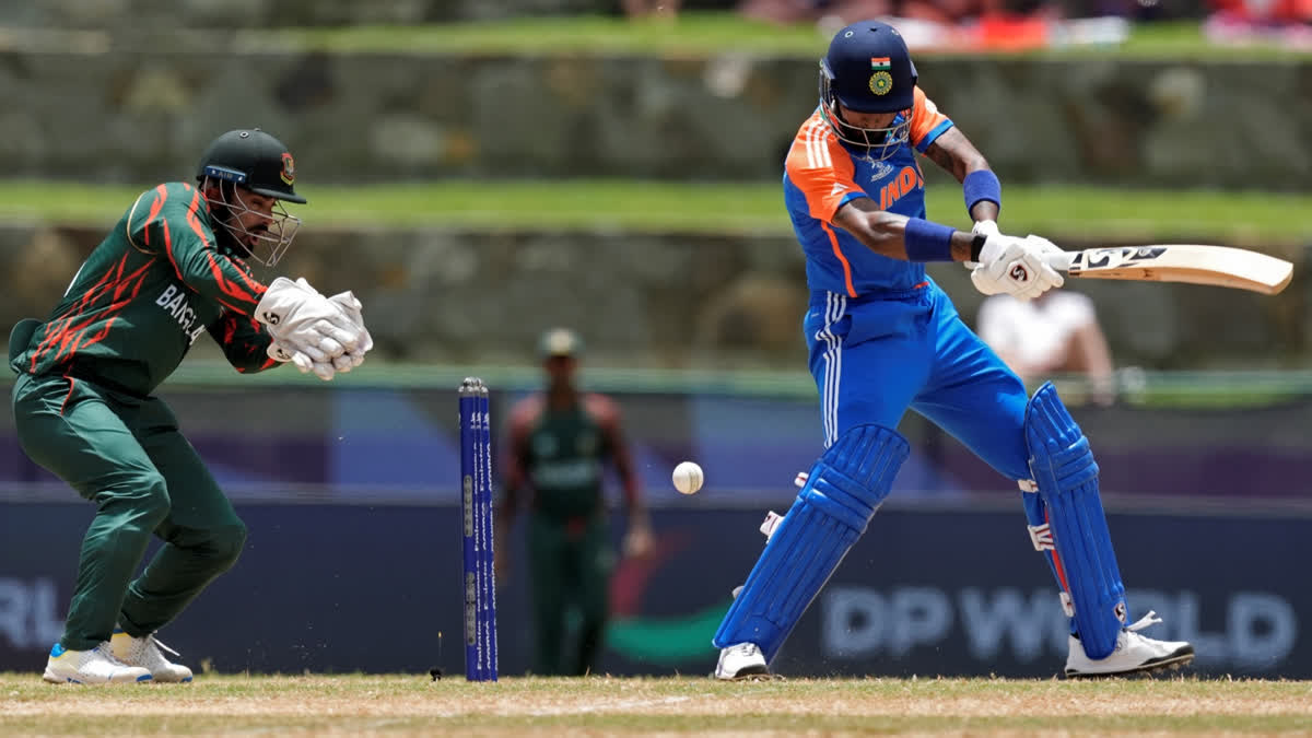 ടി20 ലോകകപ്പ് 2024  ഇന്ത്യ ബംഗ്ലാദേശ് ടി20  INDIA VS BANGLADESH  PANDYA PLAYS HEROIC KNOCK