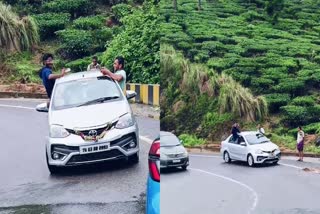 TRAFFIC VIOLATIONS  MUNNAR GAP ROAD  ഇടുക്കി  ഗ്യാപ്പ് റോഡിൽ സാഹസിക യാത്ര