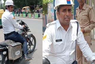 Traffic constable who issued challan in Badayun gets his challan deducted