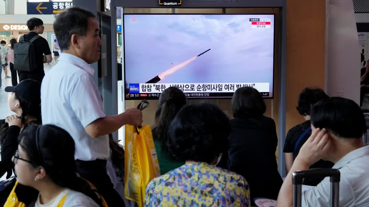 North Korea fired several cruise missiles toward its western sea Saturday, South Korea's military said, marking the second launch event this week apparently in protest of the docking of a nuclear-armed U.S. submarine in South Korea.