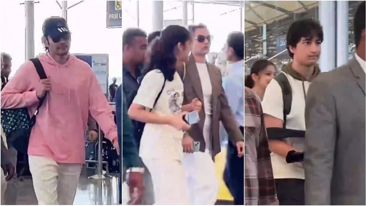 Actor Mahesh Babu, his wife Namrata Shirodkar, and their kids Gautam and Sitara were spotted at Hyderabad airport on Saturday. They got clicked as they headed off for a vacation to an unknown location.