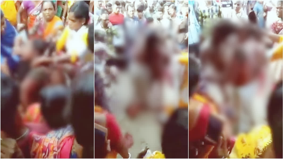 Shocking video of two women brutally beaten and made naked in public in  West Bengal