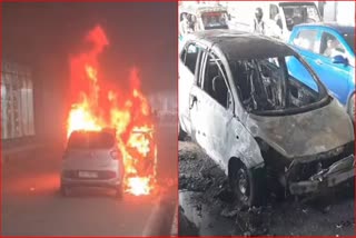 car fire in faridabad