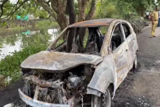 Car Burnt  Car Burnt and Man Found dead  Kuttanadu Car Fire  Car Fire Accident  Alappuzha News  Thayamkari Boat Jetty Road  Edathua  Car Fire  Car Fire and Man Found dead  കാര്‍ കത്തി യുവാവ് മരിച്ച നിലയില്‍  കുട്ടനാട്  തായങ്കരി ബോട്ട് ജെട്ടി  കുട്ടനാട് കാര്‍ കത്തി അപകടം
