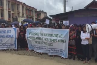 Women stage protest in Ukhrul over Manipur video case
