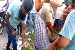 In Amritsar, robbers injured an elderly man and stole his phone, people caught him and beat him up