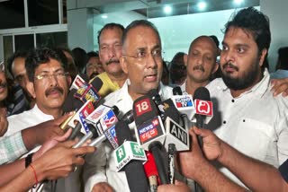 Minister Dinesh Gundu Rao spoke to reporters.