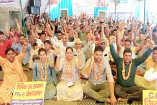 Clerks on hunger strike in bhiwani