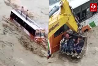 Roadways Bus Stuck in Flood