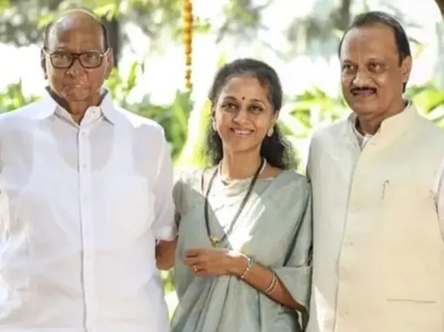 Sharad Pawar Supriya Sule with Ajit Dada