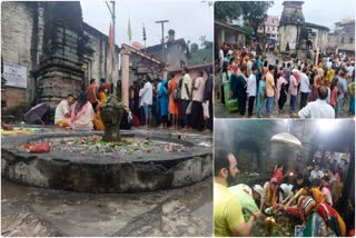 Crowd of devotees gathered at Bagnath temple