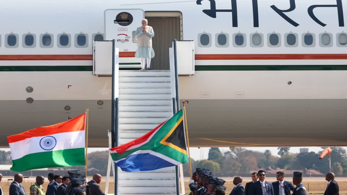 PM Modi arrives in South Africa for 15th BRICS Summit