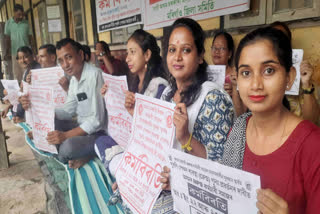 Protest against NPS in Assam