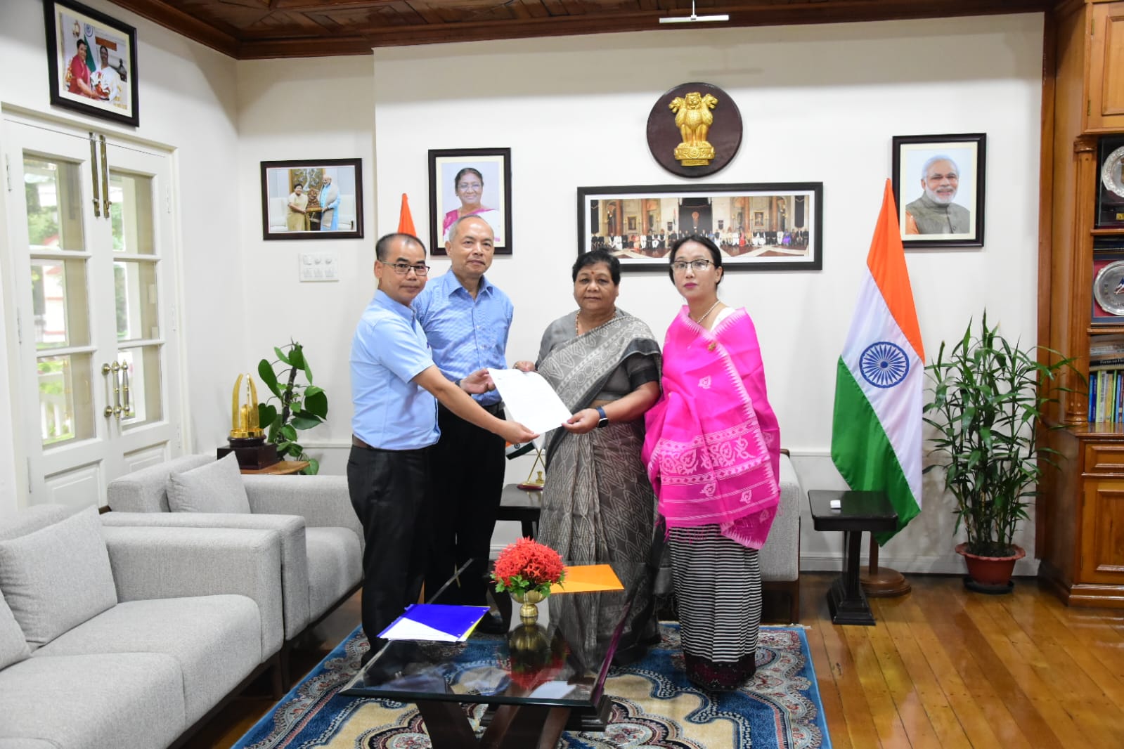 North America Manipuri Association handed over 6 lakhs cheque to Manipur Governor