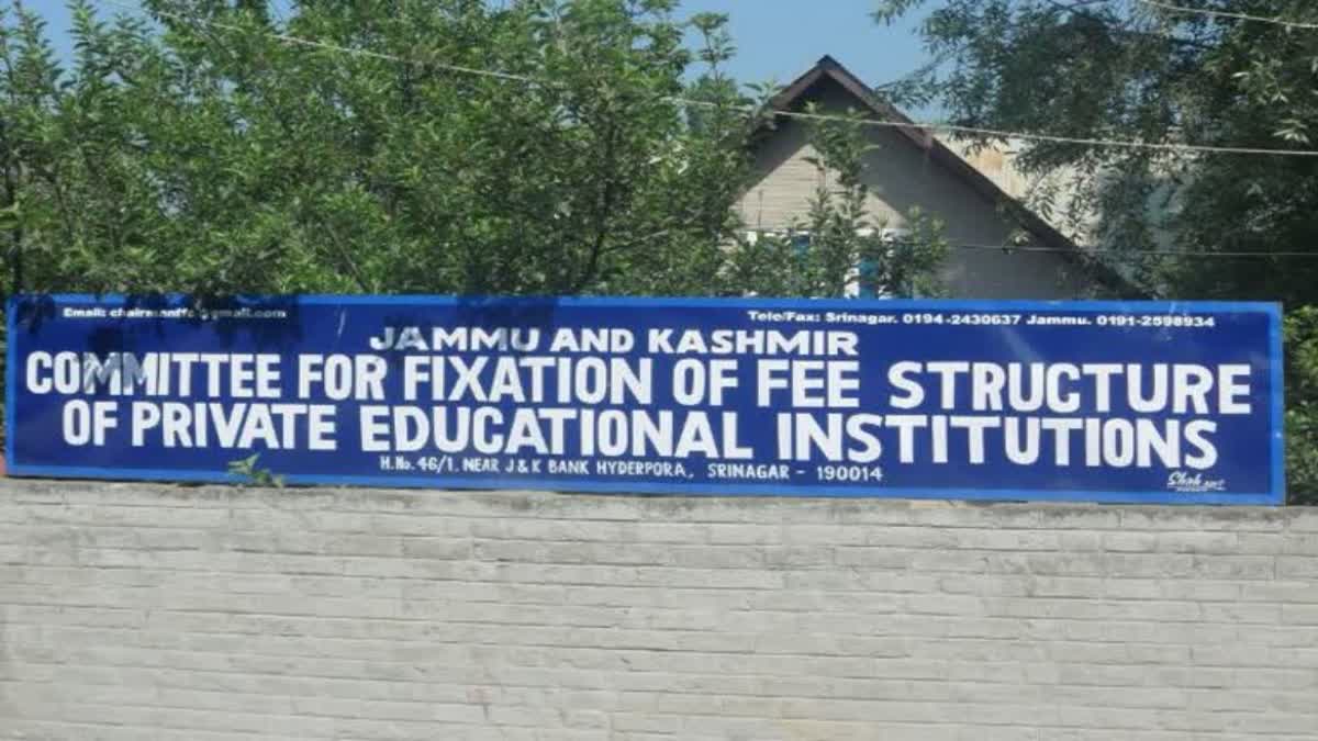 The Fee Fixation Committee imposed a fine of over Rs 9 lakh on a private school in Srinagar