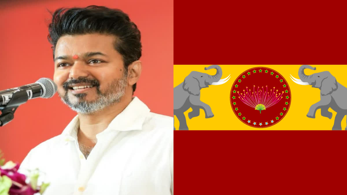 தமிழக வெற்றிக் கழகம் மாநாடு எப்போது? - கட்சிக் கொடியை அறிமுகப்படுத்திய பின்  விஜய் கூறிய தகவல் - tamizhaga vettri kazhagam Flag