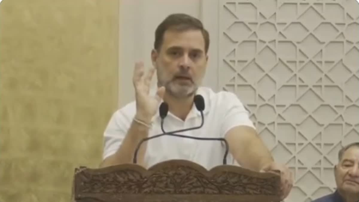 Rahul Gandhi speaks at workers meet in Srinagar on Thursday Aug 22, 2024