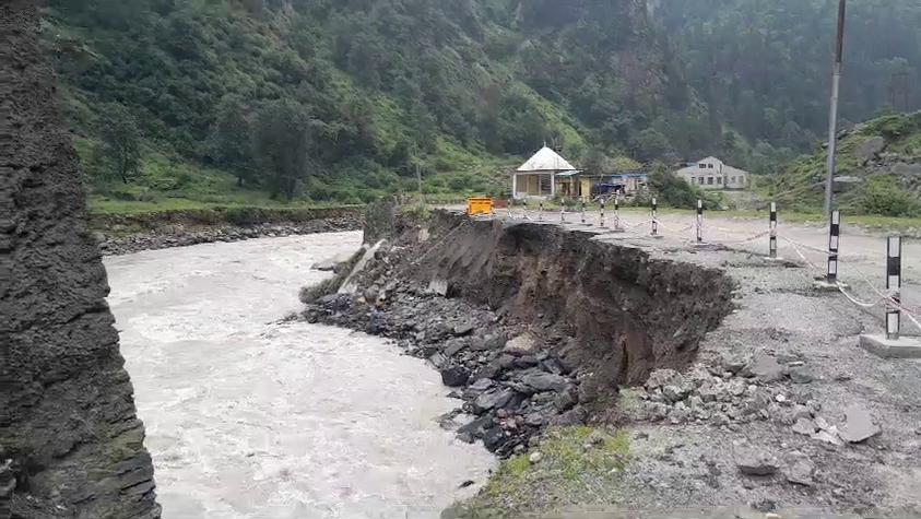 Land Erosion On Gangotri National Highway