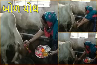 મહિલાઓએ કર્યું ગાયનું પૂજન