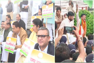 Congress protested in Uttarakhand