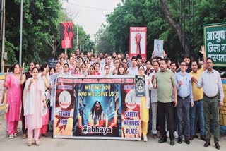 Doctors candle march in Jind