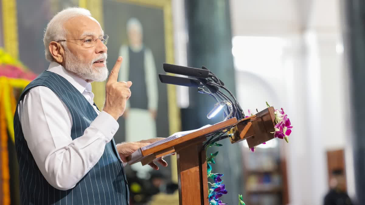 PM Modi celebrates 'Nari Shakti' at BJP headquarters