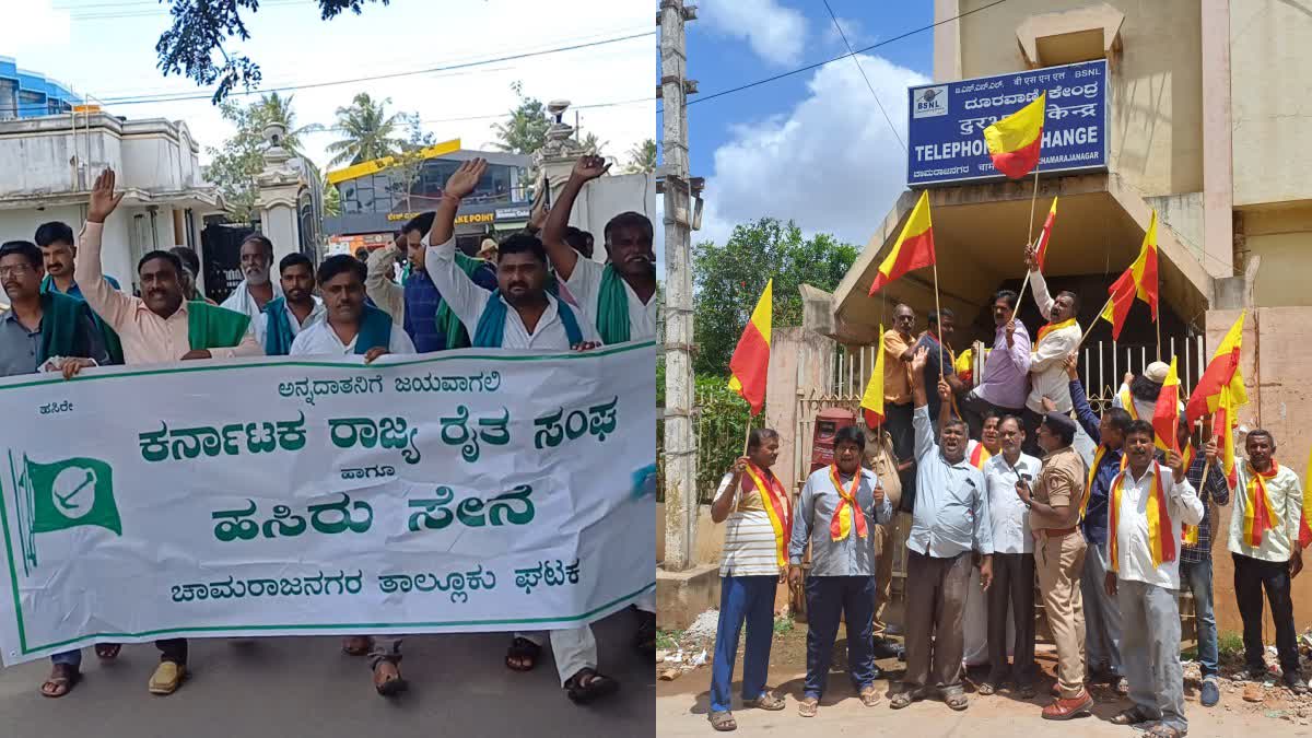 Protest in Chamarajanagar over Cauvery dispute