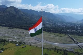 Indian Army installed National Flag at Ajote War Memorial poonch