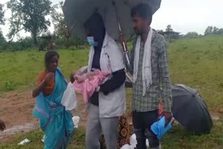 Woman gave Birth at Riverbank in Adilabad