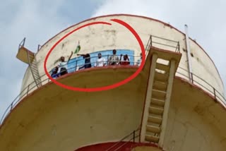 BJP councillor climbed on water tank