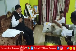 AGP president Atul bora visits bhabesh kalita house