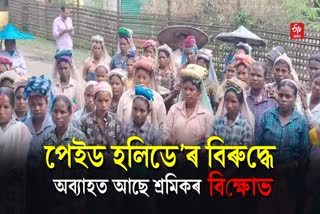 Tea Garden Workers Holds Protest in Dibrugarh