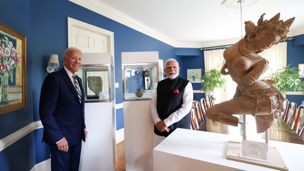 US returns 297 stolen or trafficked antiquities during visit of PM Narendra Modi